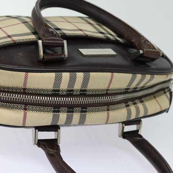 BURBERRY Nova Check Hand Bag Nylon Black Beige Auth yk13499 - Picture 6 of 16